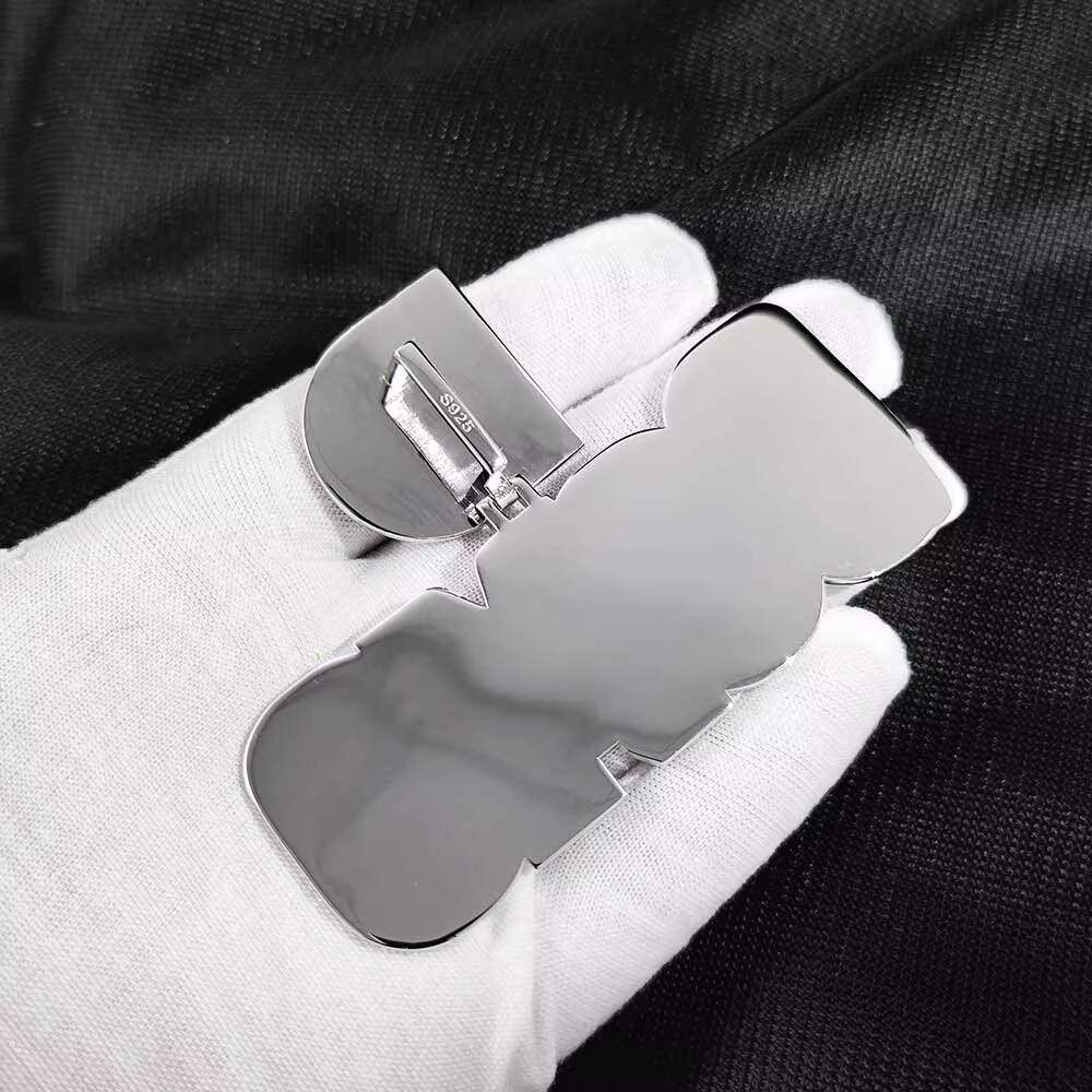 Nuoya Custom VVS Moissanite Pendant 925 Sterling Silver Hip Hop Jewelry High Quality Pass Diamond Tester Letter Pendant for Gift