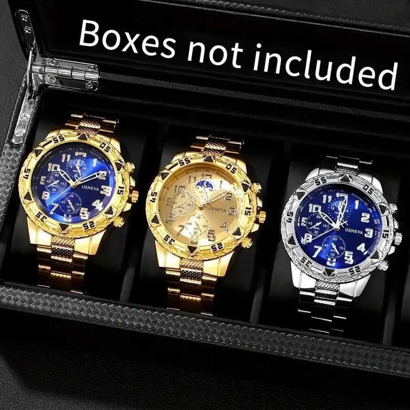 4pcsset Men Quartz Watch Cross Jewelry Set Luxury Business Men Watches Alloy Case ryday Accessories Men Gifts Reloj Hbre X250904