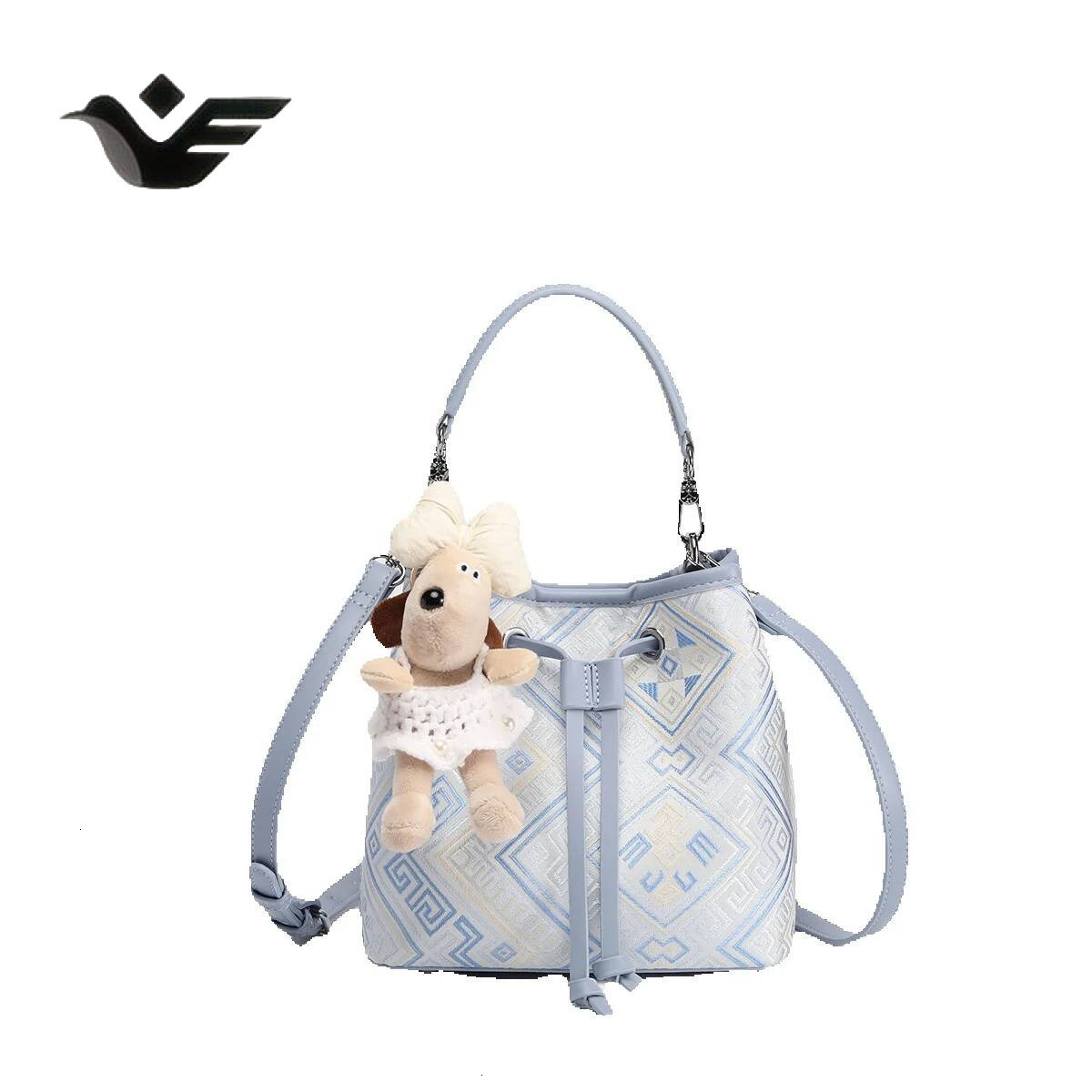 Feiyan Free Shipping New Designer Bag Luxury Shopping Bag Trendy Intangible Cultural Heritage Embroidery Bucket Bag For Women Niche Design High-end Ha