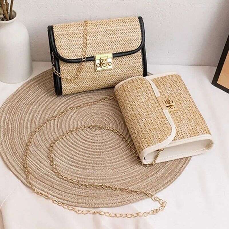 Luxury bag Womens Cross Body Bag Soft Woven Straw Shoulder Bags Ladies Summer Beach Handbag