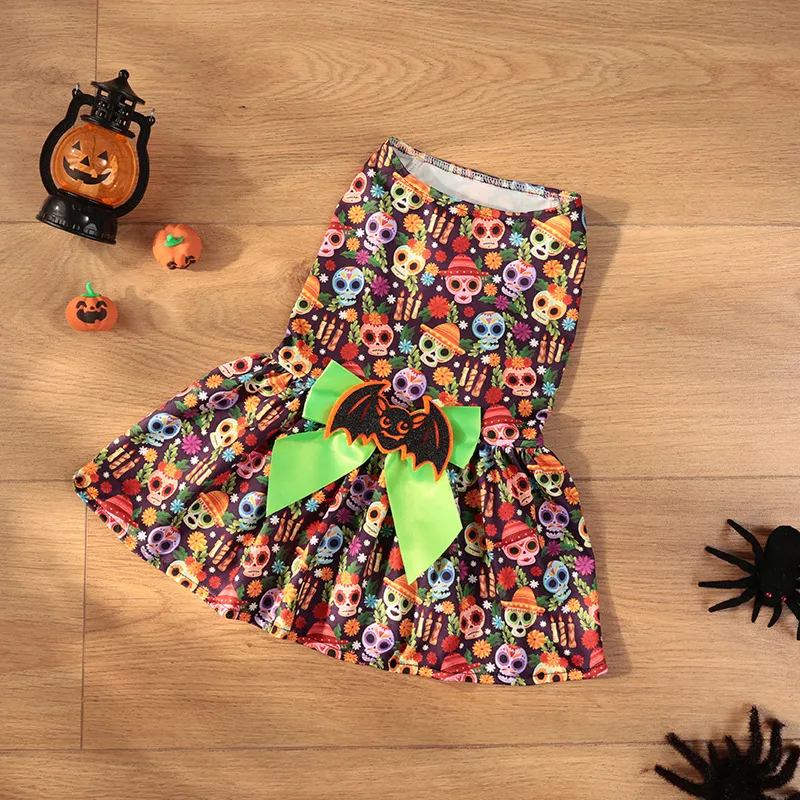 2025 new 2 Pcs Dog Sets Pumpkin Ghost Skeleton Costumes for Dogs Funny Halloween Puppy Dress