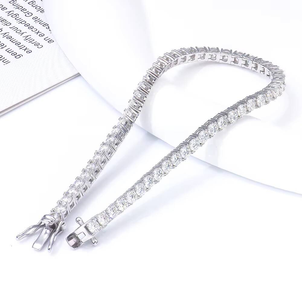 Special Promotion Fine Jewelry 925 Sterling Silver Cluster Mossanite Moissanite Infinity Tennis Style Bracelets for Men Women