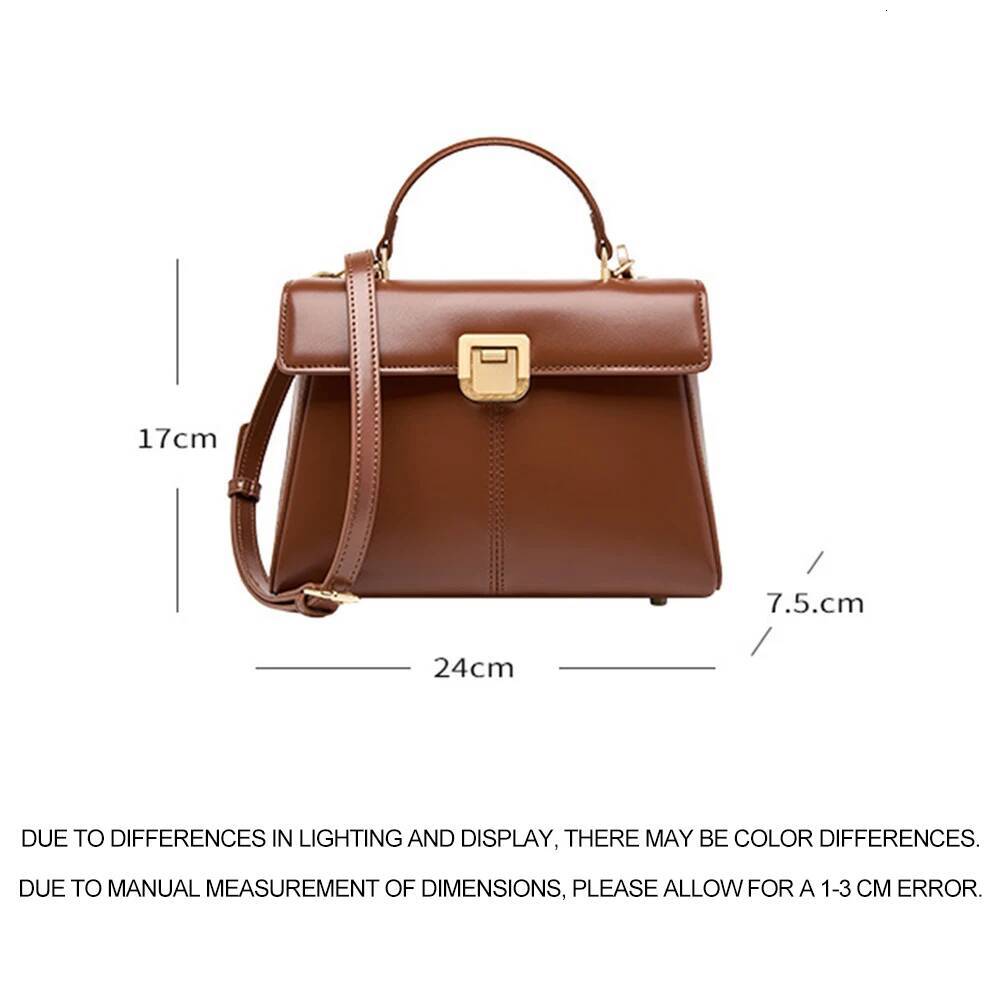 Genuine Leather Handbag for Women Designer Branded Crossbody Office Lady Bag Fashionable Versatile Square shoulder bag