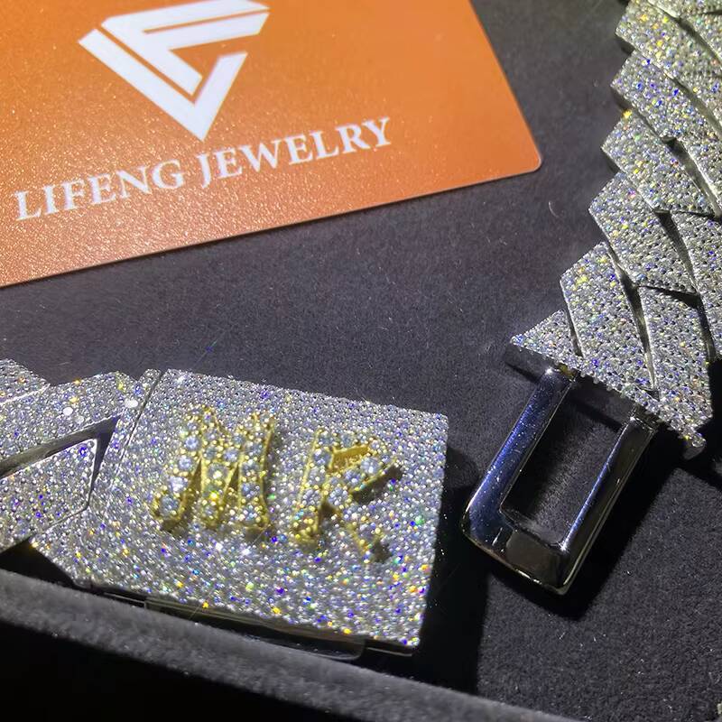 23mm Custom Moissanite Cuban Link Chain Gra Certified 925 Sterling Silver Ice Out Vvs Moissanite Diamond Necklaces Men Jewelry