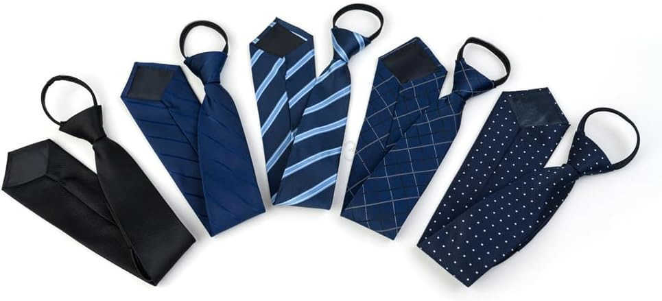 Mens 5 PCS Classic Zipper Ties 5 Desiged Pretied Necktie SetW250904