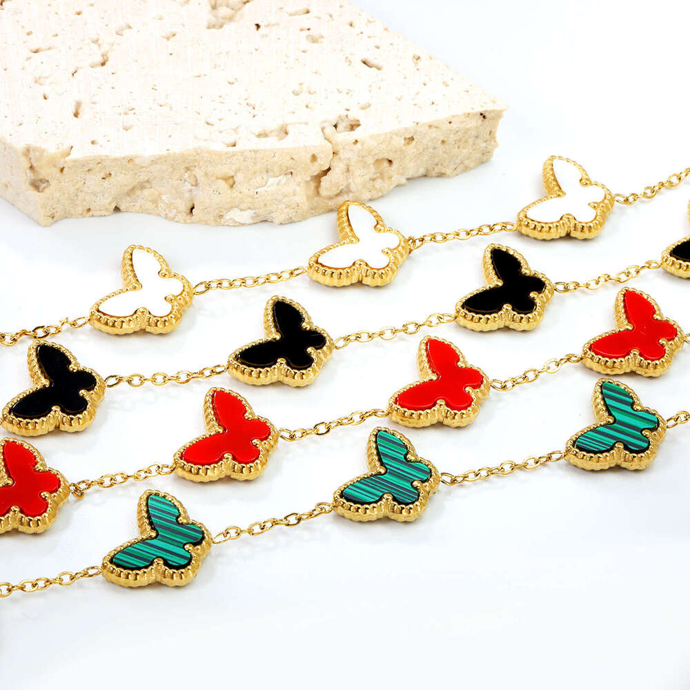 Bestselling Light Style Hand Jewelry Ins Fashionable Elegant Simple Versatile Butterfly Element Stainless Steel Bracelet for Women