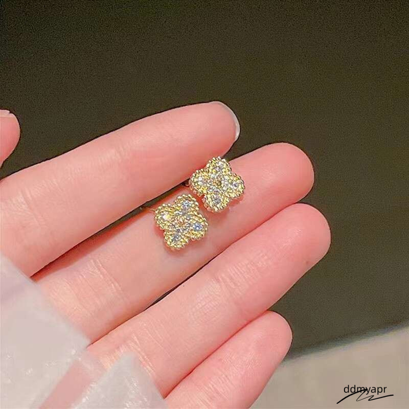 Four-Leaf Clover Ddmyday Shiny Stud Earrings Ddmyday