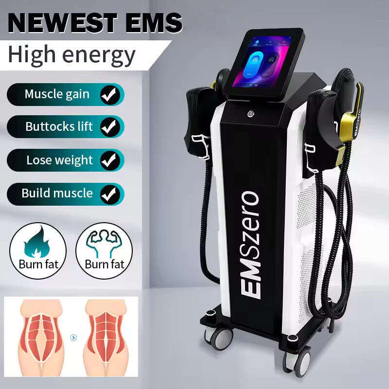 Powerful Sweet-Free Body Sculpting Emszero RF High Intensity Focused Electromagnetic Fat Loss & Muscle Building Hi-Emt 4 Handles Anti-Cellulite Machin