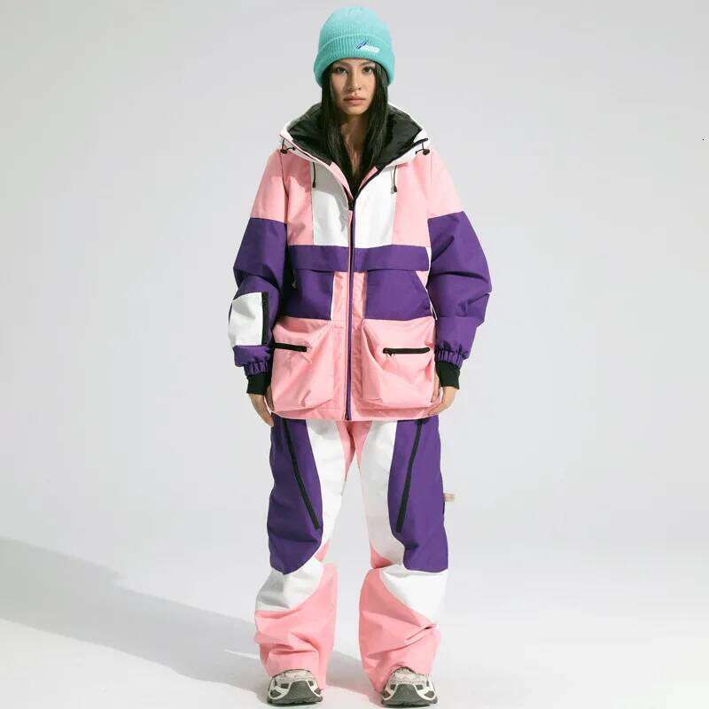 Ltvt-Ski Suit For Women, Double Board, Waterproof, Thick Hanging Strap, Detachable, Slim Fit, Single, Female, Couple