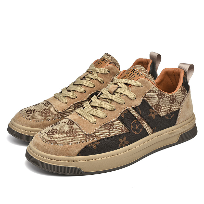 Fashion Versatile Men Sneakers New Trendy Design Breathable Printed Athletic Shoes Low Top Platform Street Cool Hot Sale