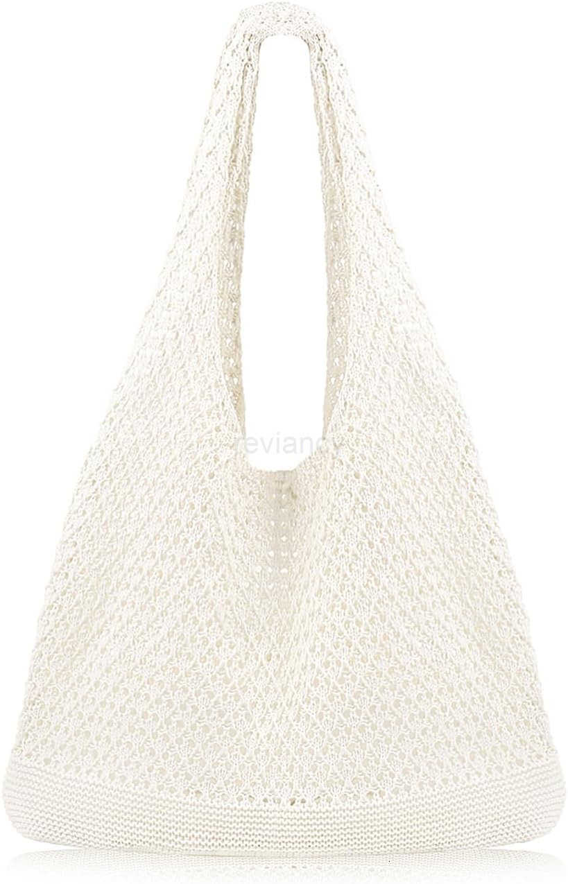 Crochet Beach Tote bag Summer Beach Bag for Women Aesthetic Mesh Tote Bag Hippie Bag Knit BagW250904