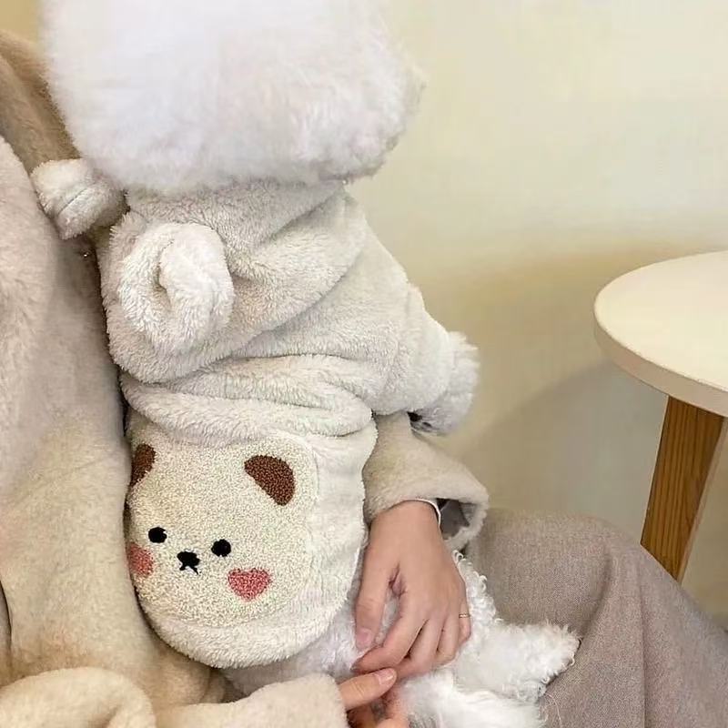 T1120 Pet dog clothes autumn and winter Schnauzer Teddy Bichon Pomeranian Poodle small dog cat cute four-legged clothes