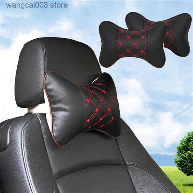 Car Neck Pillows Both Side PU Leather 1Pcs Pack Headrest For Head Pain Comfortable Universal Car Supplies S250904
