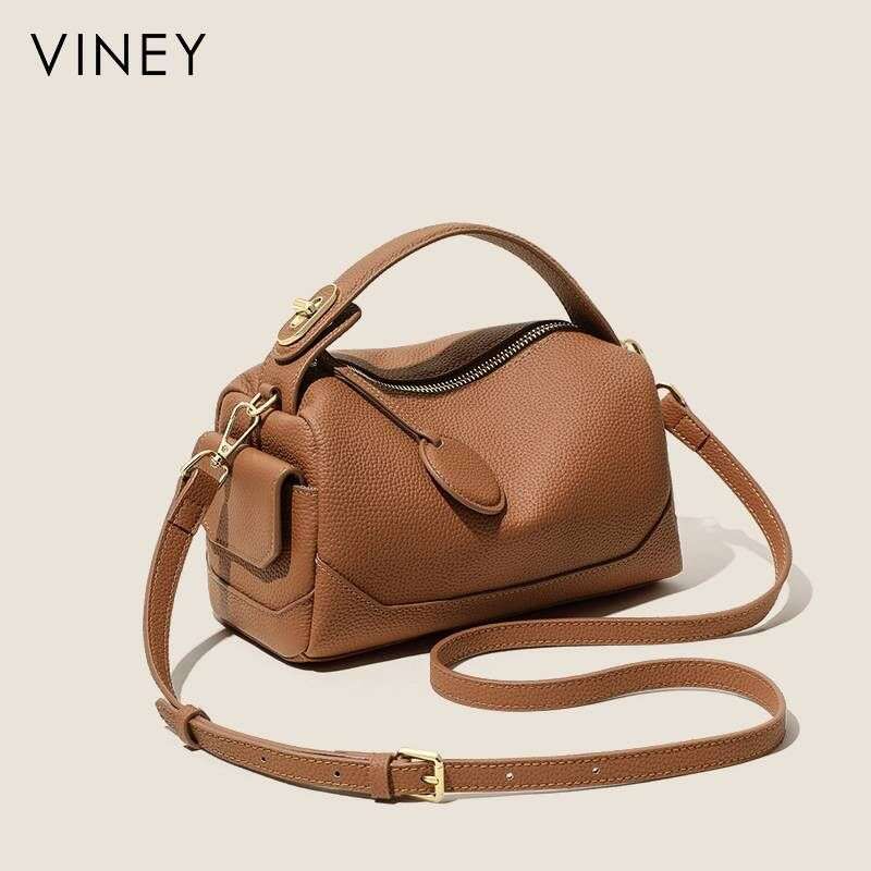 VINEY Ladies 2025 New Crossbody Women's Shoulder Genuine Leather Large Capacity Commuter Portable Pillow Bag