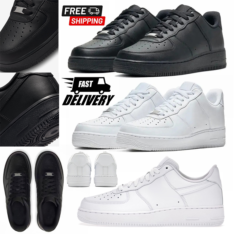 Free shipping designer shoes af1s Running Shoes one sneakers vintage triple white black Skeleton mens trainers sports chaussure 36-45