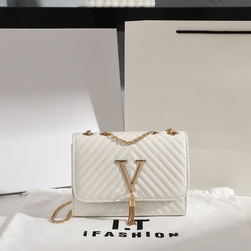 TB BHULAMTE Designer Fashion Women's Bag 2025 New Striped Floral Single-shoulder Bag V-shaped Fringed Luxury Crossbody Bag