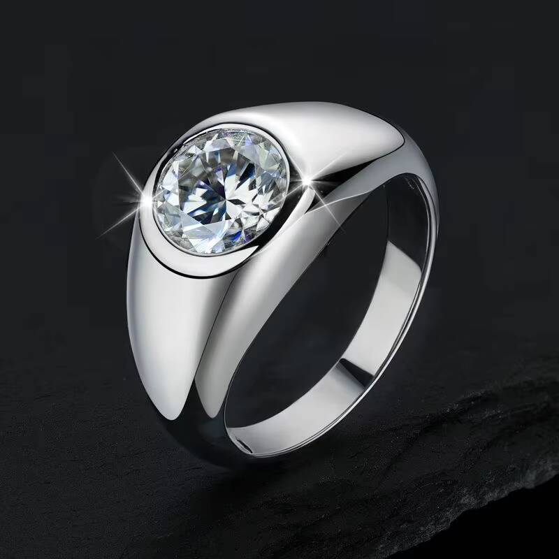 New Minimalist High Quality 925 Silver Moissanite Jewelry Wedding Promise Rings for Women and Men