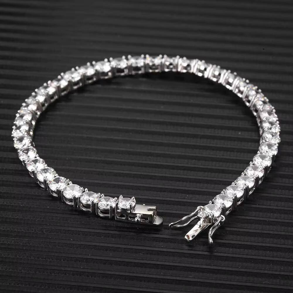 Luxury 925 Sterling Silver Tennis Bracelet for Women and Men 2mm6mm VVS Lab Grown Moissanite Diamond Fashionable Jewelry