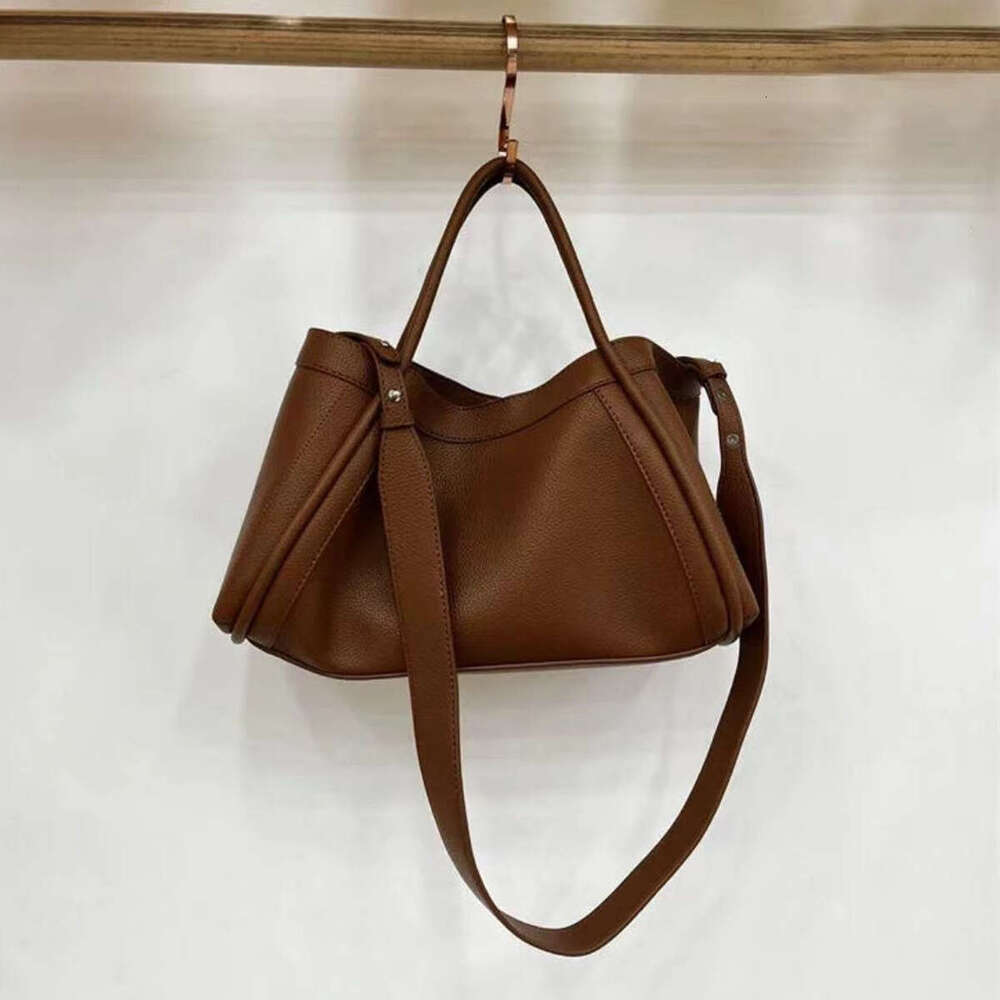 Fashionable New Versatile Basket Handbag with Lychee Texture, Commuter Bag, Single Shoulder Crossbody Bag for Women