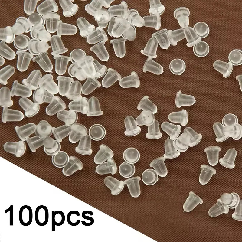 100pcslot Plastic ear plugs Earring Back Diy Jewelry Accessories Ear PluggingBlocked Stud Stopper Findings 250828