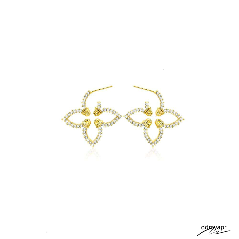 New Gifts High Quality Classic Four Leaf Ddmyday Flower Exquisite Jewelry Copper Accessories Fashion Stud Earrings For Women Ddmyday