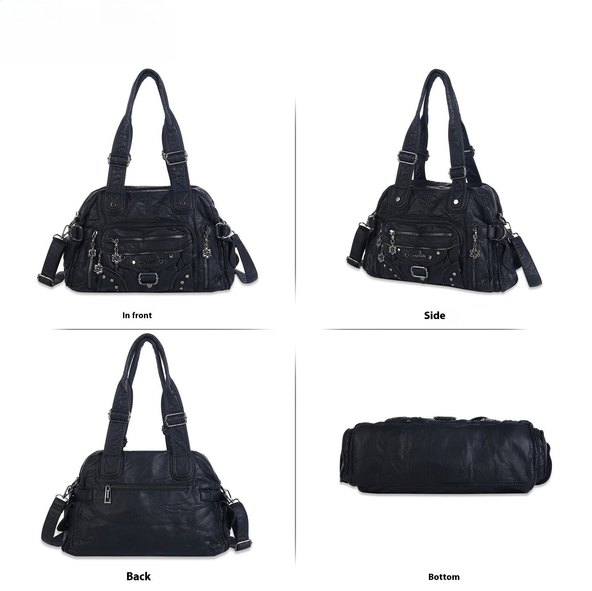 Women Handbags Fashion Shoulder Bag Large Black Tote Top-handle Shopping Pack Multiple Pockets Satchel Lady Hobos Big Purse