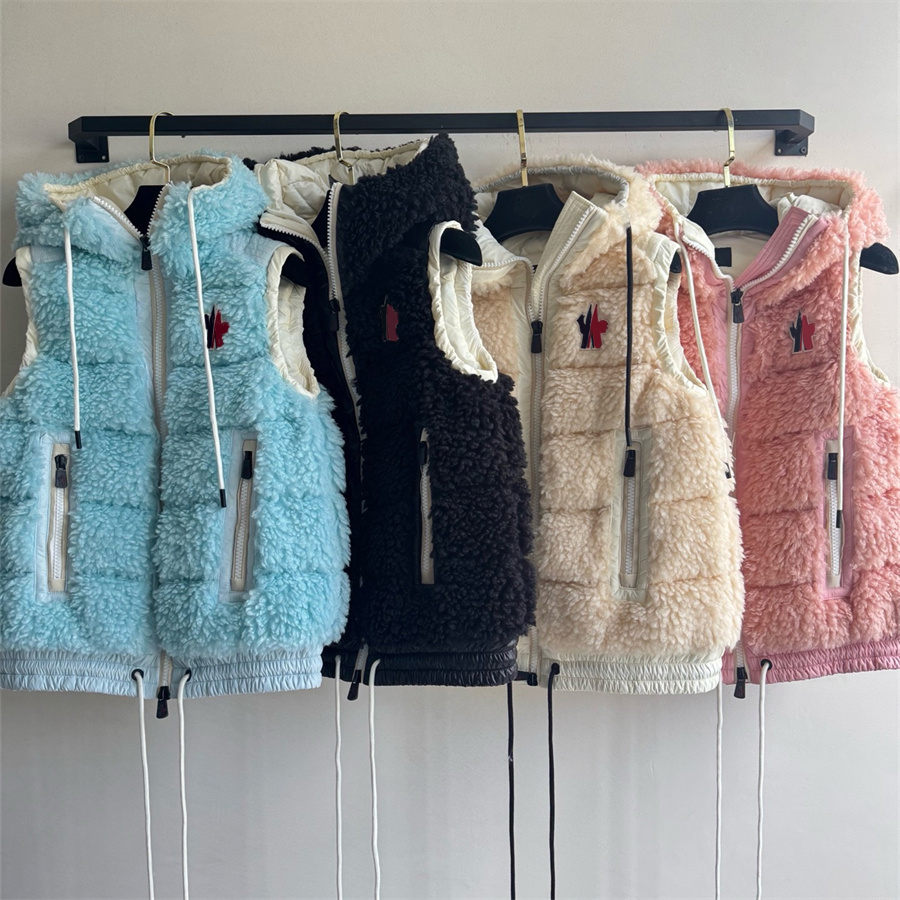 Designer Wool Vest Teddy Coat Women New Vest Coat Men Autumn Winter Vest Jacket Couple Thick Vest Hooded Windproof Cold Resistant Versatile Sleeveless Down Vest