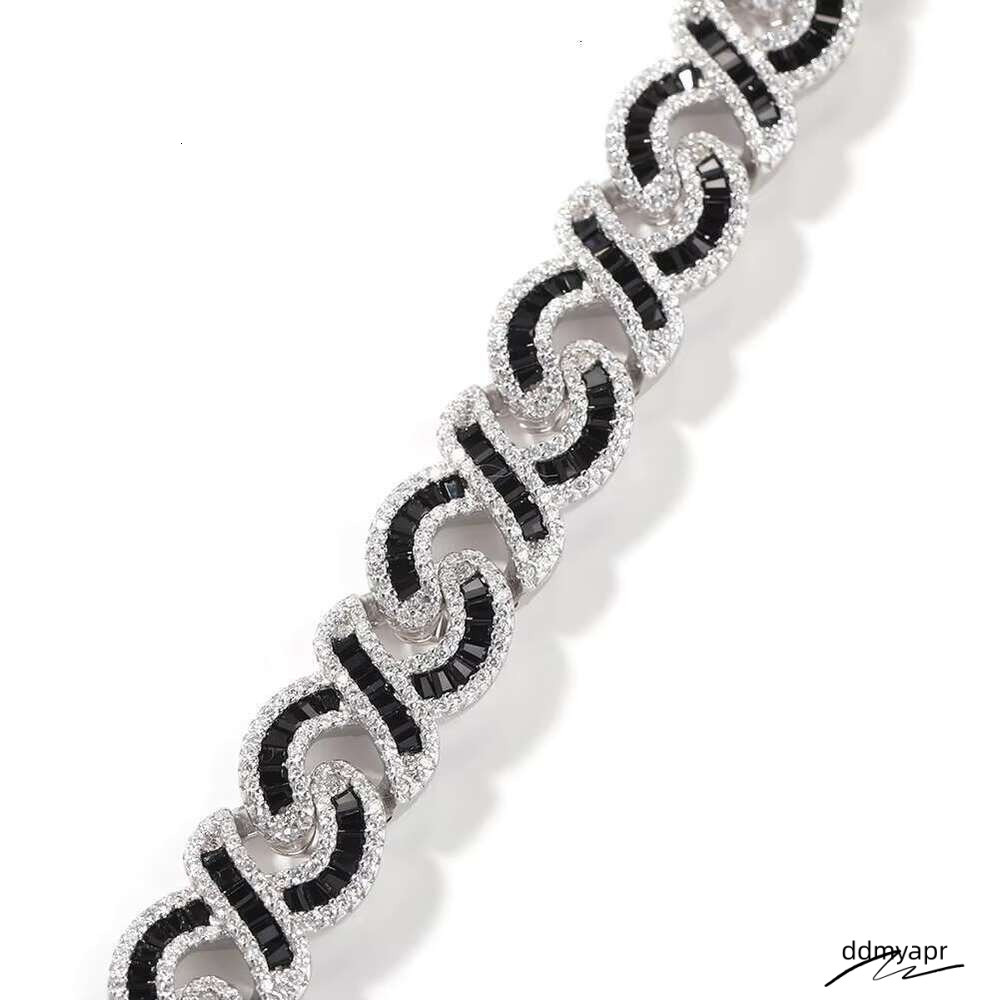 Ice Cold Ddmyday Stick Long Fork Set Unlimited Chain Black Pink Square Zircon Gold-Plated Cuban Necklace Men's Jewelry Ddmyday