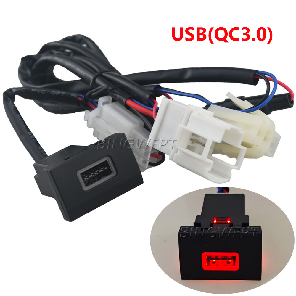 For VW POLO 2011 - 2013 Car USB Charger PD Quick Charge QC3.0 Auto Phone Charging Adapter Button