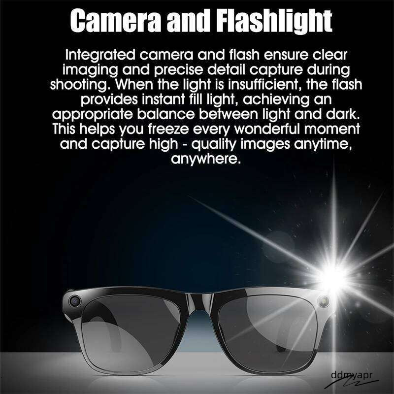 ddmycrazy 4K HD AI Chat GPT 100Mp Camera Bluetooth Call 260Mah Battery Voice Assistant Control Smart Glasses For Men Women