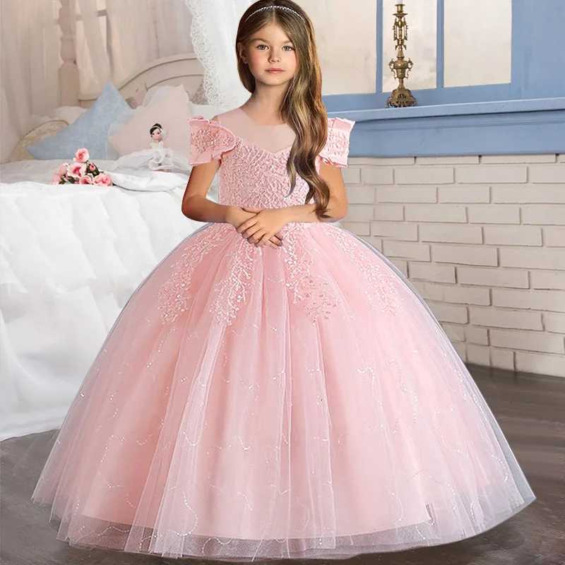 Flower Girl Dress Wedding Kids Tulle Princess Long Dresses Girls Dresses Lace Beaded Embroidery Festival Party Dress Z250904