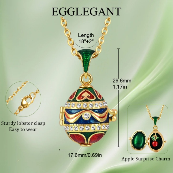 Necklaces & Pendants Christmas Easter themed egg-shaped apple pendant EL22-10