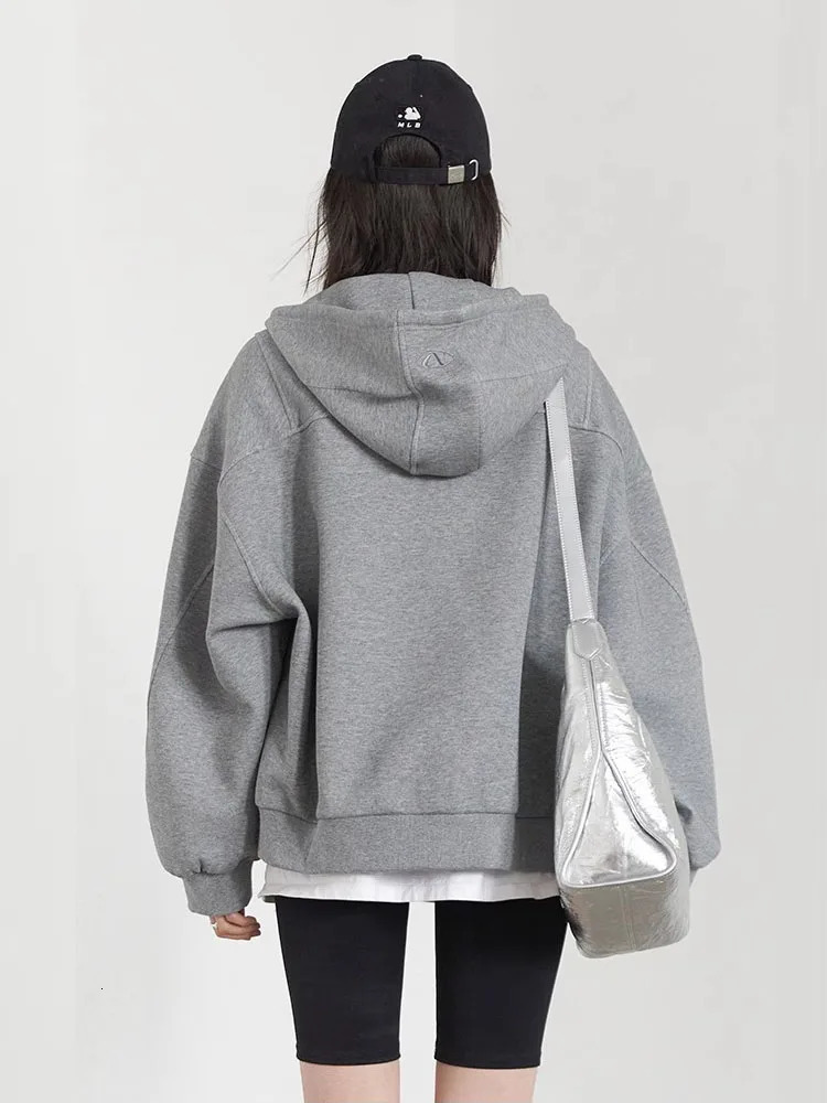CHIC VEN Women Sweatshirts Loose Drawstring Hooded Female Jacket BF Style Woman Sports Coat Spring Autumn 250904