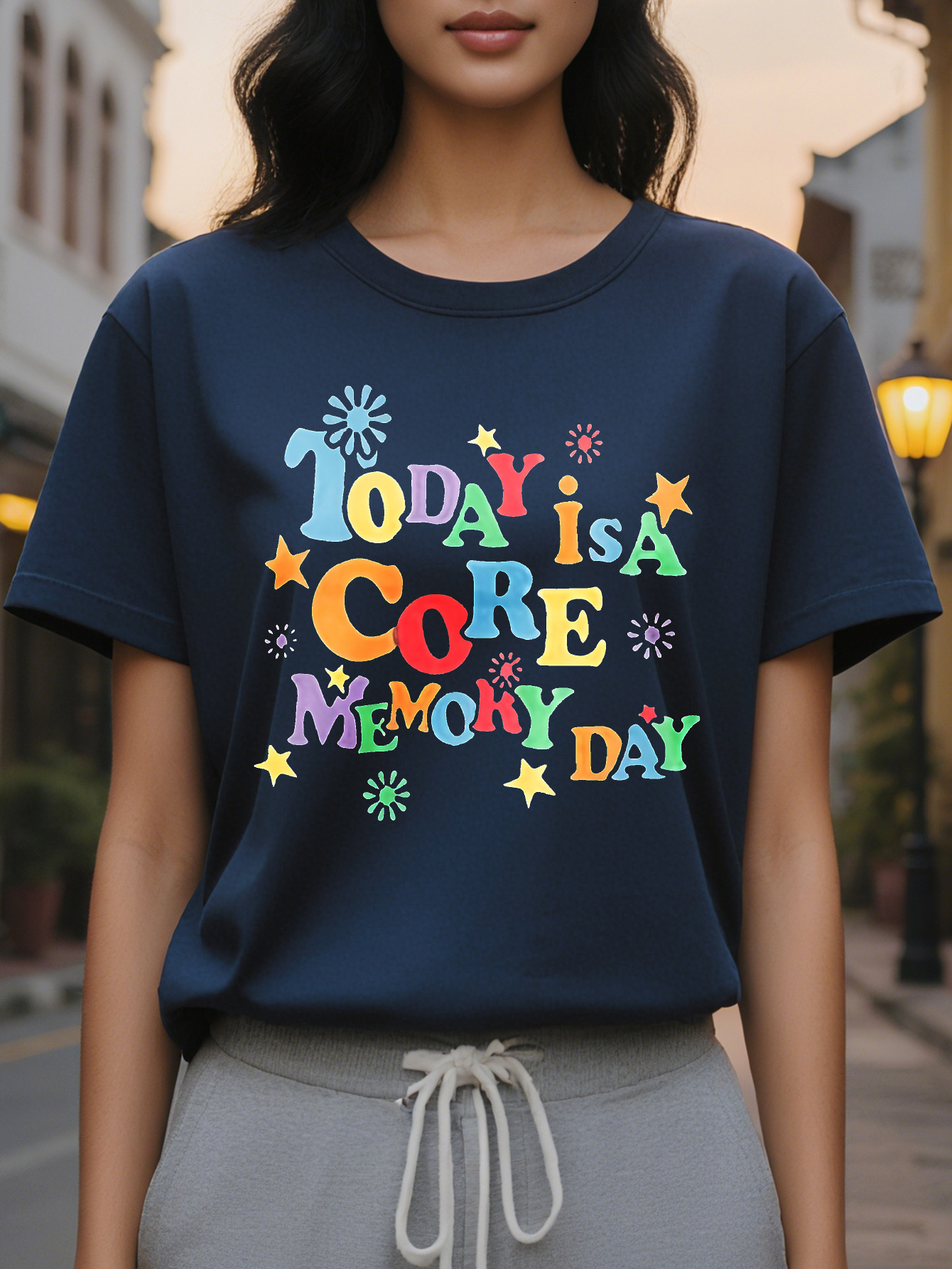 European American Fashion Front And Back Printed Round Neck Tank Top