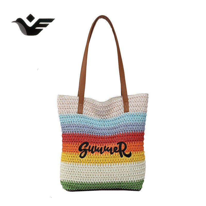 Feiyan Free Shipping New Designer Bag Luxury Shopping Bag Handmade Straw Tote Bag For Women Large Capacity Commuter Bucket Bag Single Shoulder Underar