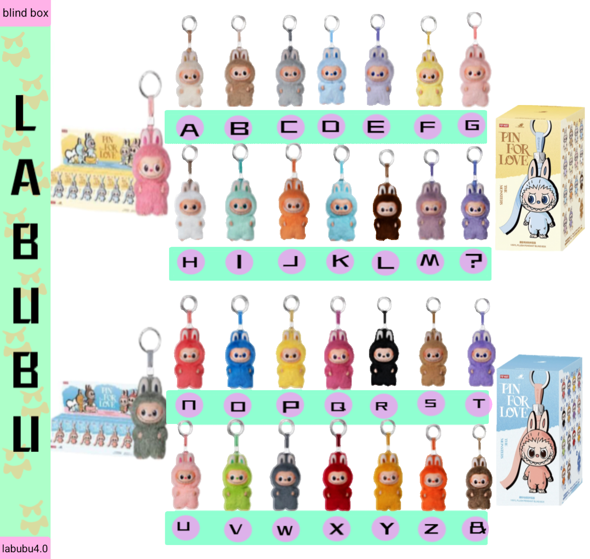 POPMART LABUBU Mini 4th Generation - Secret Code Series Rubber Face Cute Keychain Birthday Gift Official Limited Edition Box