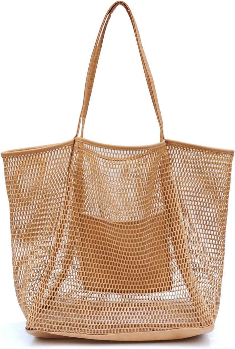 Mesh Beach Tote Womens Shoulder Handbag M250904
