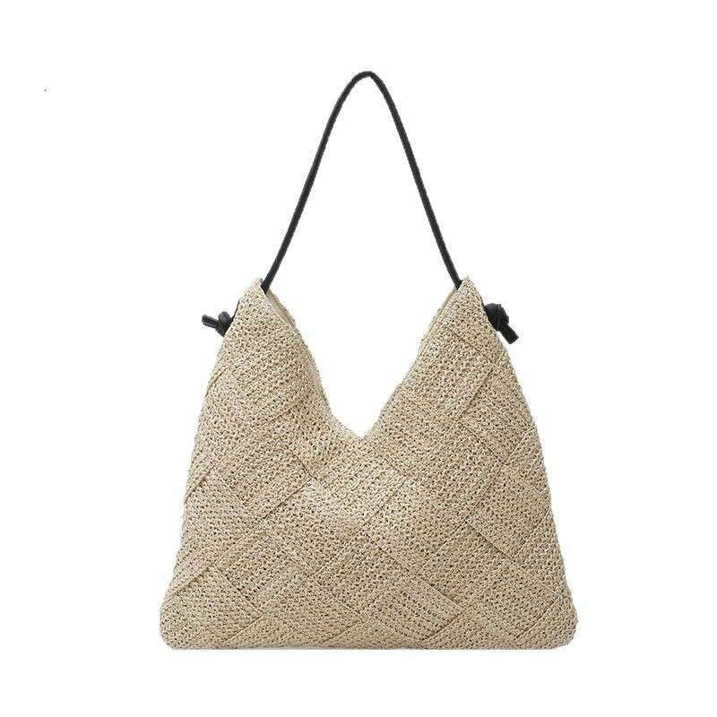 Casual Hollow Out Single Shoulder Cotton Woven New Lazy Style Handheld Straw Vacation Beach Women's Bag