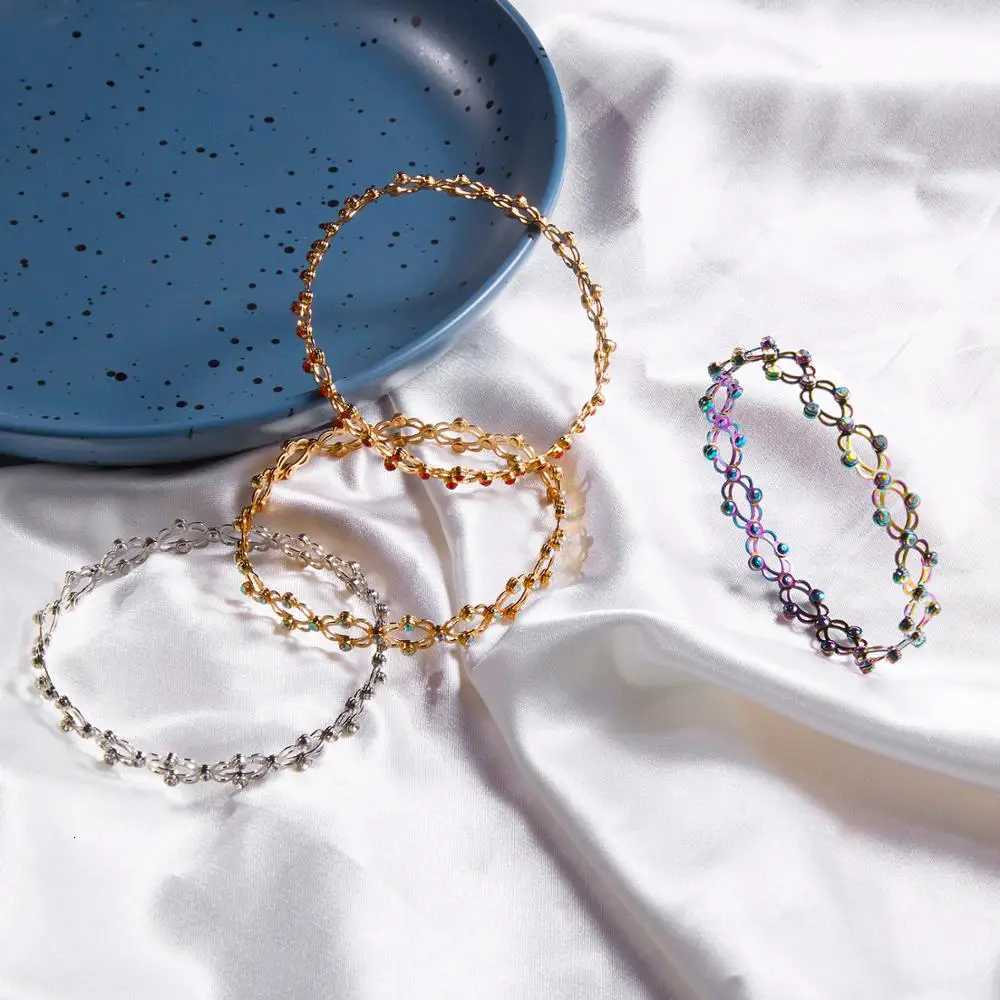 2 In 1 Magic Retractable Ring Bracelet Creative Stretchable Twist Folding Ring Crystal Rhinestone Bracelets Women Jewelry GiftXJ250904