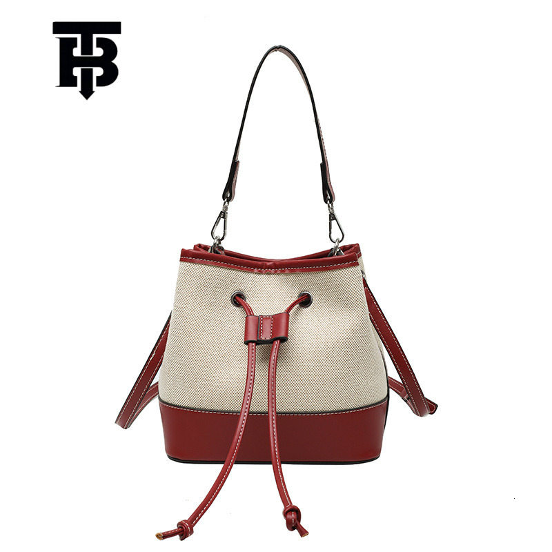 TB BHULAMTE Wholesale Women's Bags 2025 Autumn New European And American Designer S Bag Fashion Bags Crossbody Bags Drawstring Patchwork Canvas H