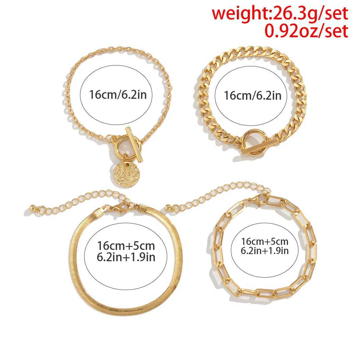 4pcs Bracelet Set Ladie Hip Hop Trend Snake Bone Chain Bracelet Sets Vintage Metal Ot Accories Combination JewelryXJ250904