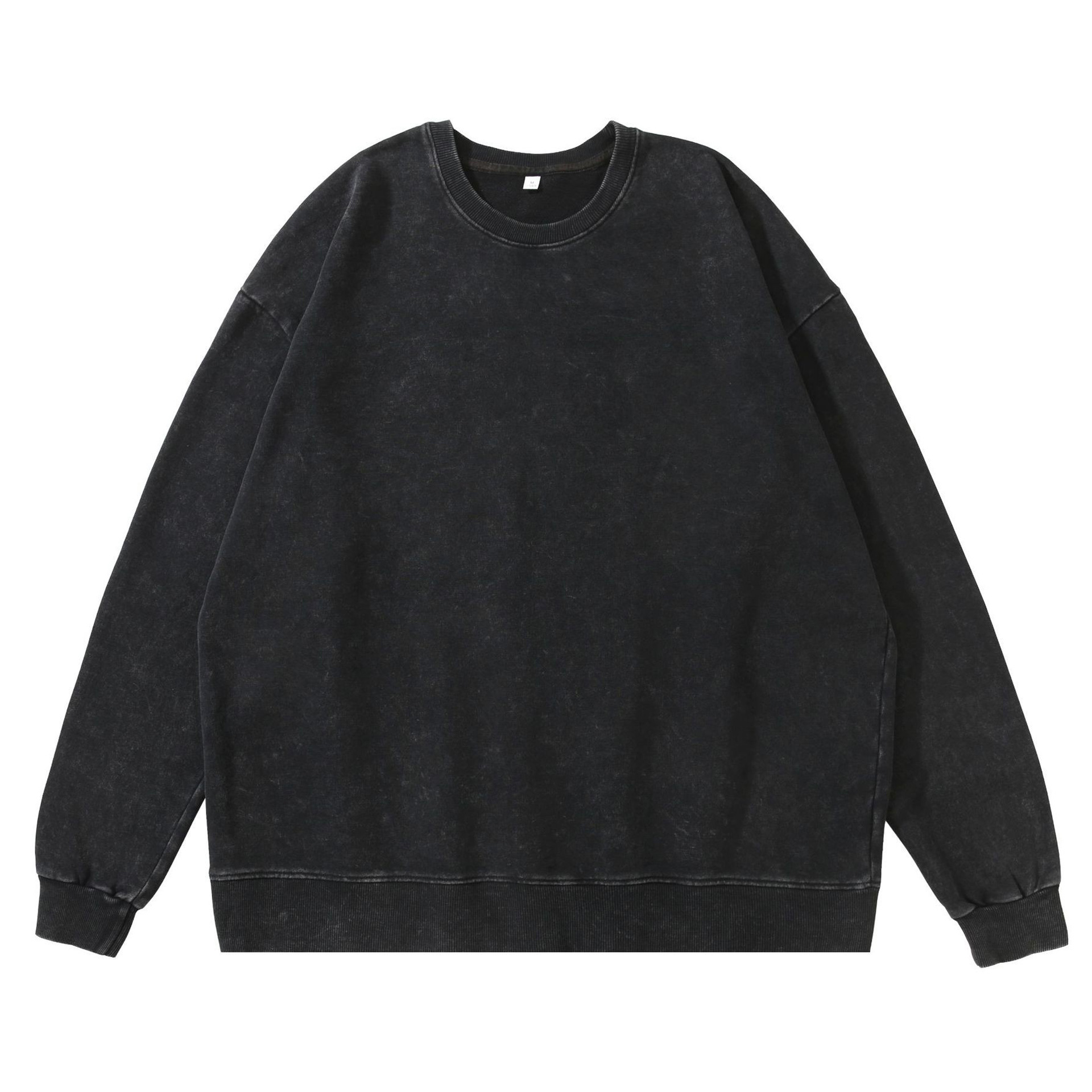 Heavyweight 360g New Vintage Dark Blank Unisex Crew Neck Long Sleeve Sweatshirt - Custom Print Available on Washed Cotton