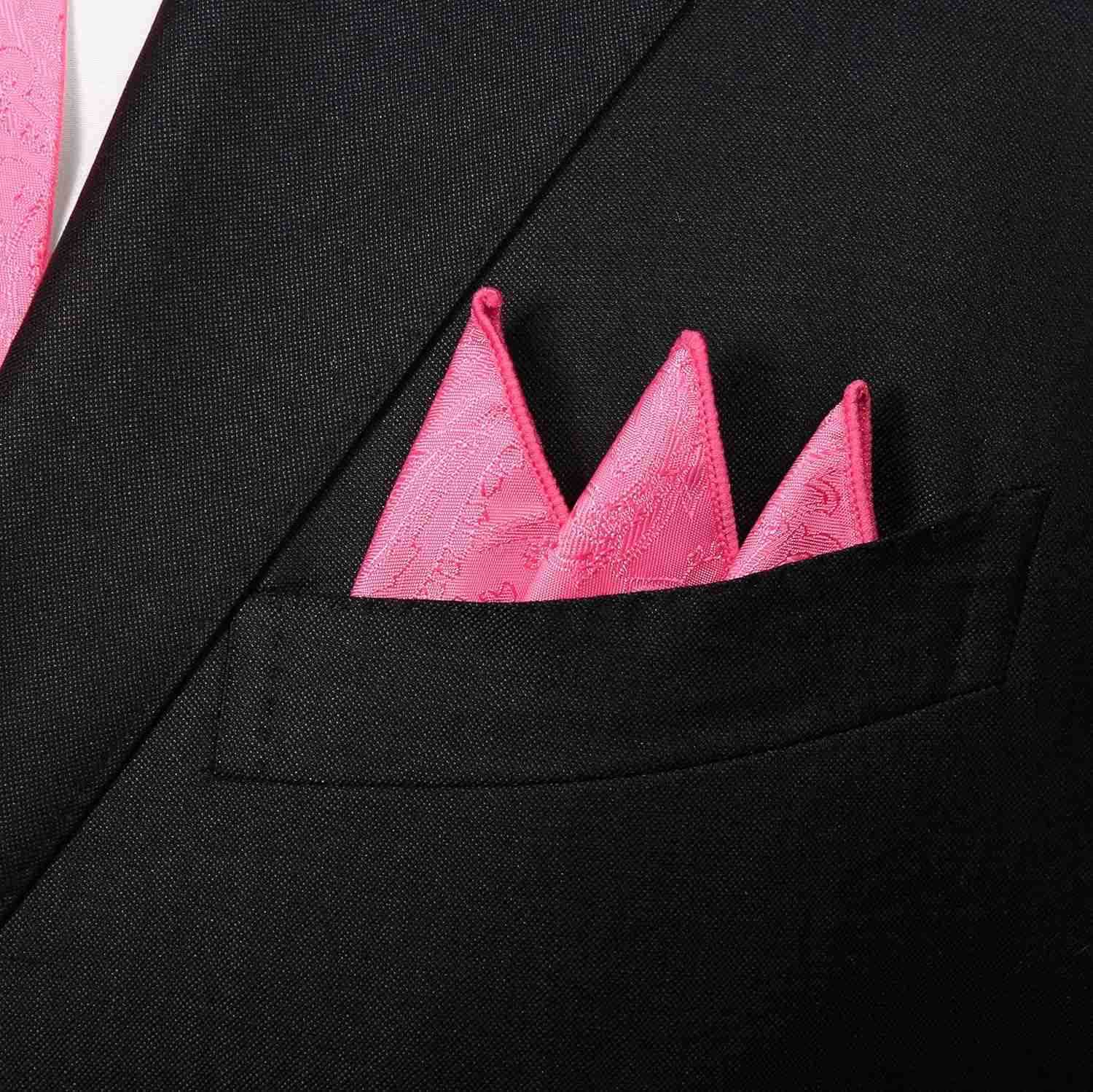 Tie Light Grey Ties for Men Paisley Neckties and Pocket Squares Set with Flower Lapel Pins for WeddingsW250904