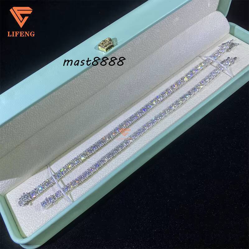 4mm 5mm 6mm Tennis Bracelet Luxury White Gold Plated 925 Sterling Silver Classic Bracelet VVS Moissanite Diamond Girls Bracelet