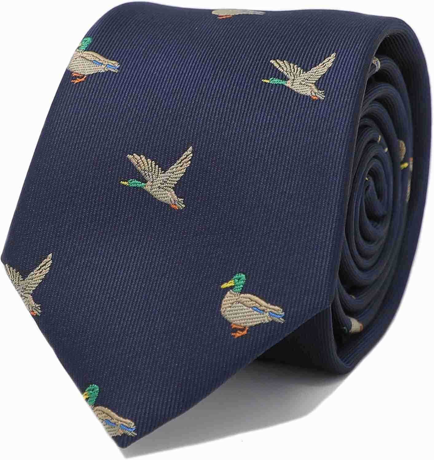 Tie With Box Wild Animal Duck Navy NecktieW250904