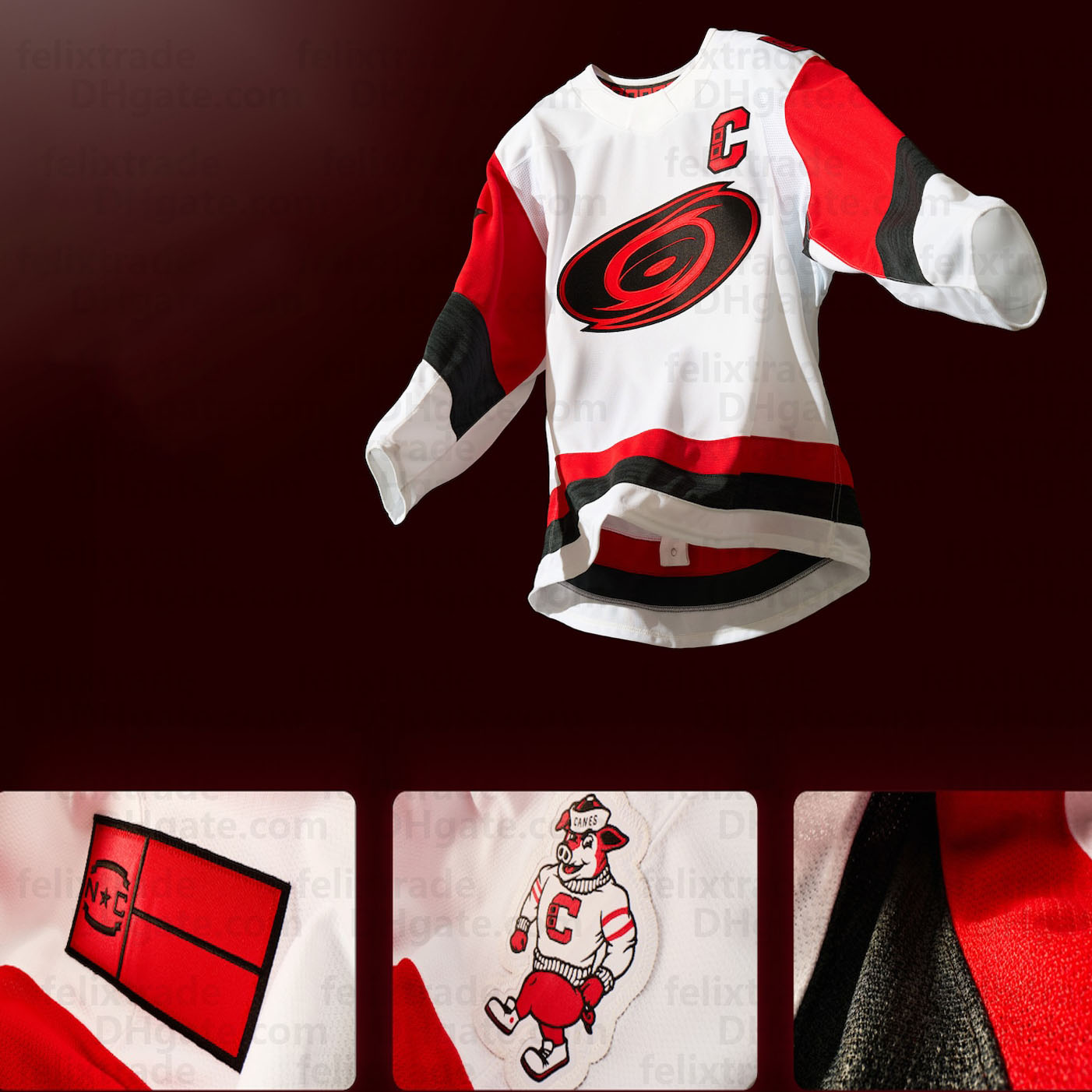 2025-26 New Road White HurricanesJersey Sebastian Aho Black Excellence Dmitry Orlov Michael Bunting Andrei Seth Jarvis Martin Necas Jarvis Skjei Staal Slavin