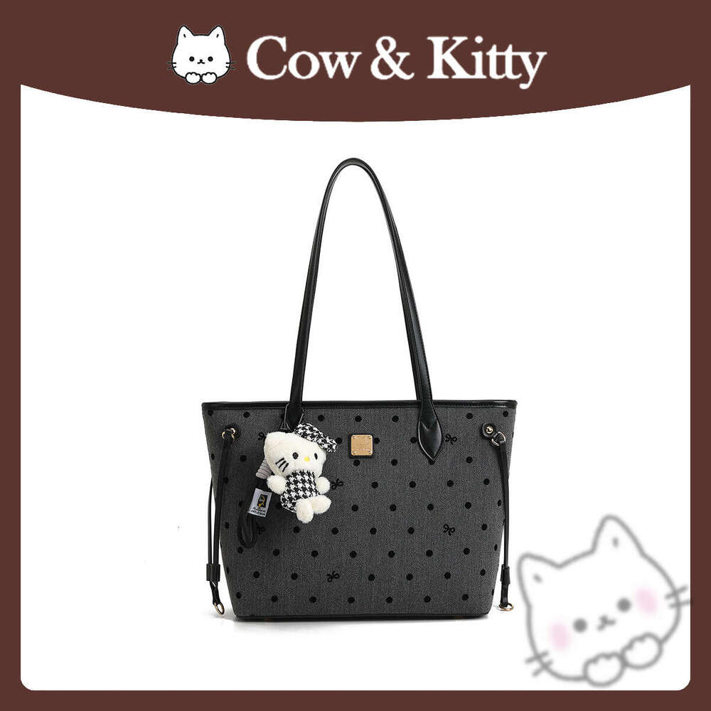 Tote Women's Fashion Trendy Polka Dot 2024 New Large Capacity Shoulder Korean Style Printed Commuter Underarm Bag