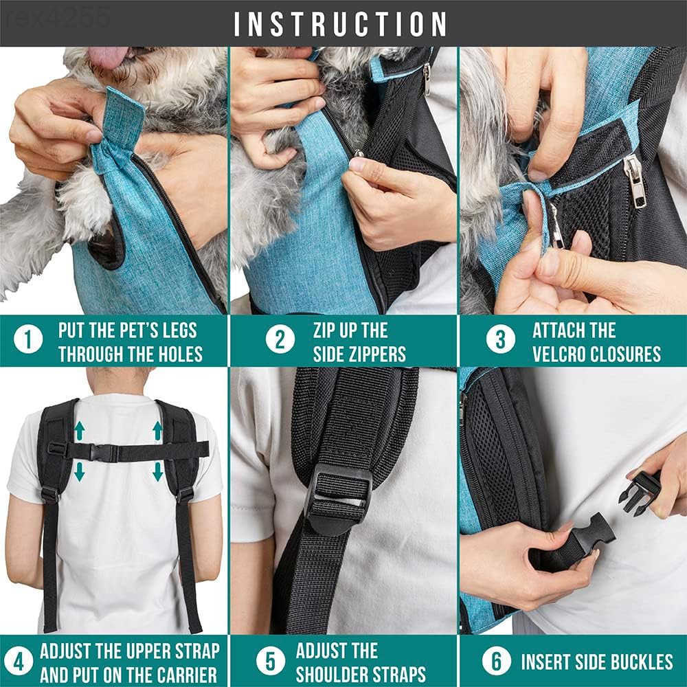 Dog Carrier Backpack Adjustable Dog Pet Cat Front Carrier Backpack Ventilated Dog Chest Carrier for Hiking Camping Travel Sling Bag for Small Medium D