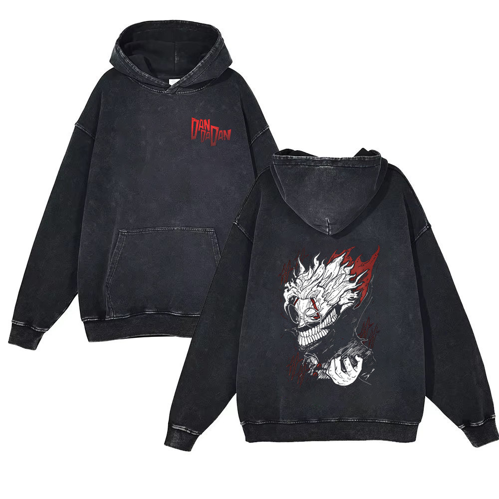 dandadan Anime Merchandise New Cartoon Collection 440g Heavyweight Pre-Washed Hoodie for Men & Women Trendy Style - VT2640