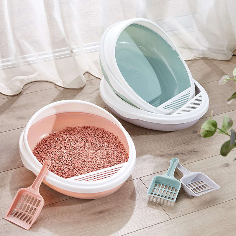 famous brand Small Creative Eggshell Box Nest Oval Semi Enclosed Toilet Pet Supplies With Cat Litter Scoop